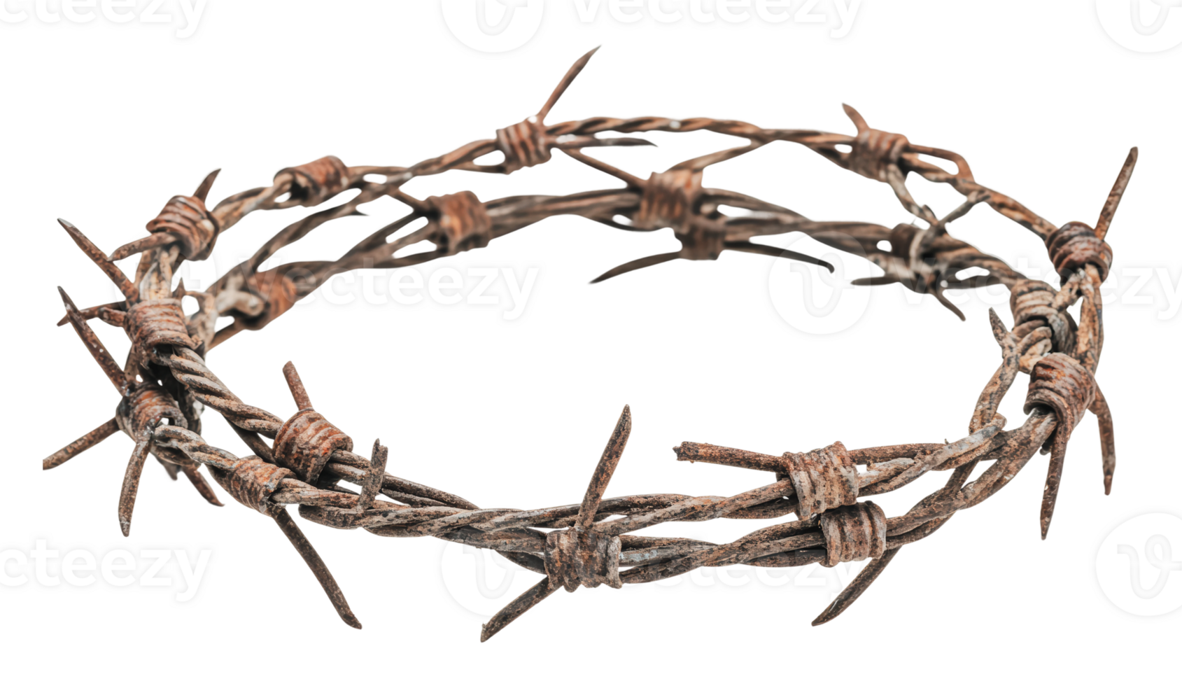Barbed wire crown resting on a flat surface png