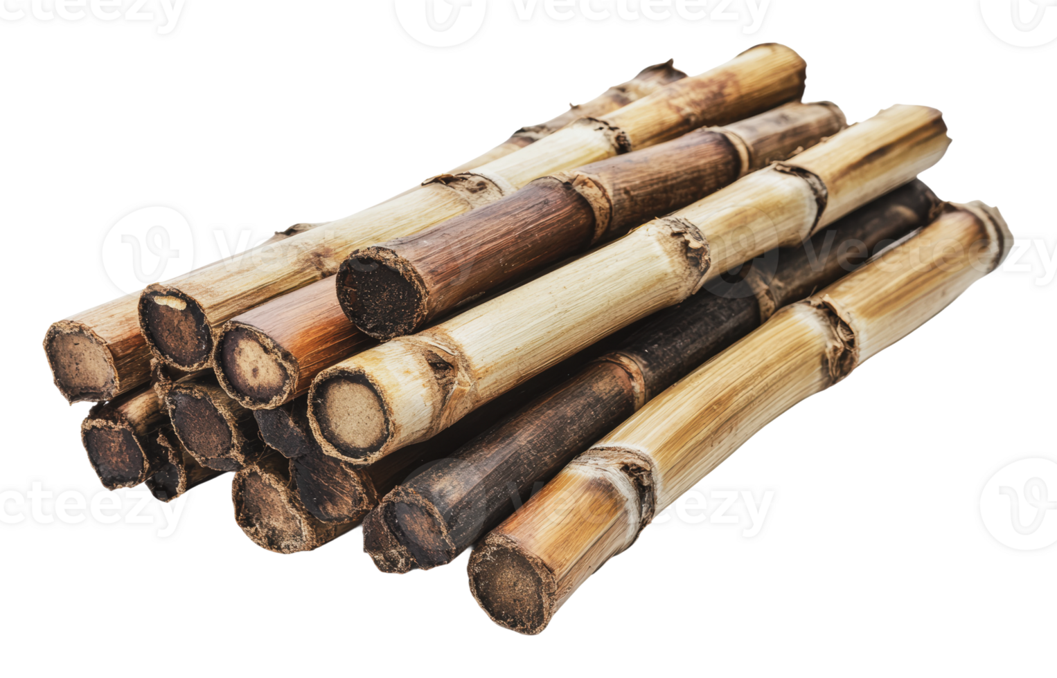 Stacks of harvested sugarcane ready for processing png