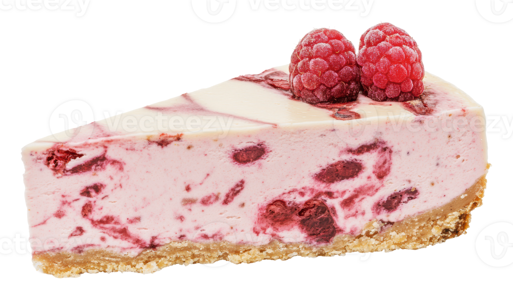 Raspberry cheesecake slice served png
