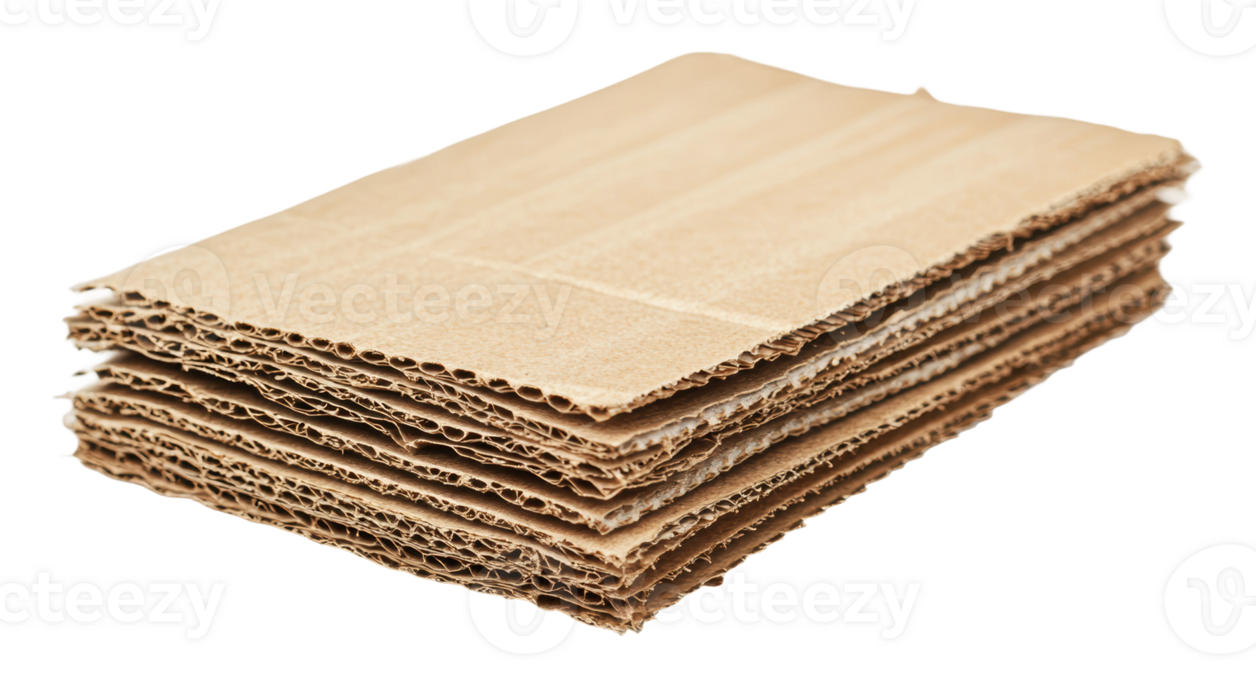 Stack of cardboard sheets on white png
