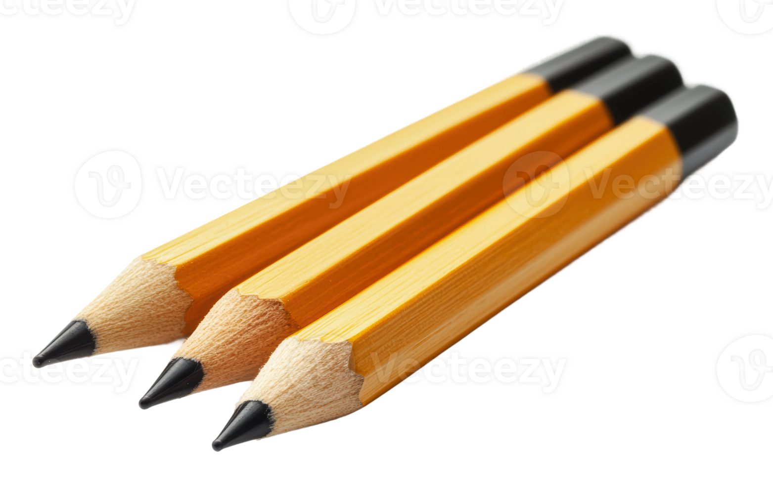 Three sharpened pencils arranged for writing png