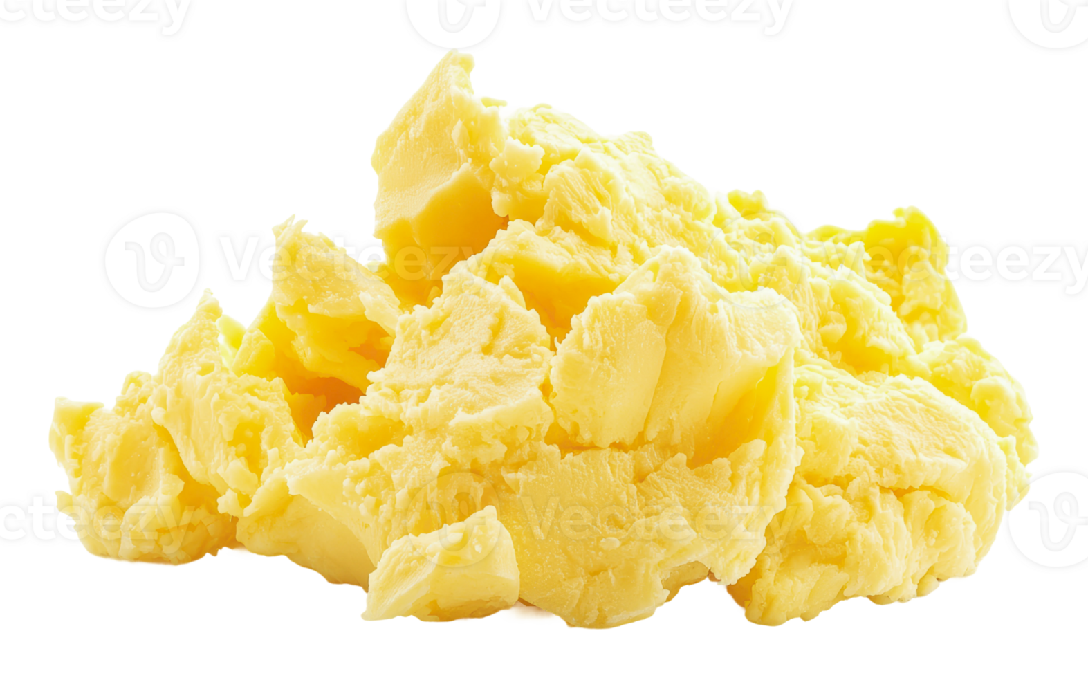 Natural yellow butter pile on white background png