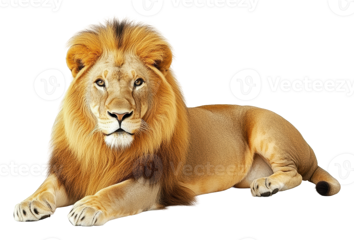 Majestic lion resting in serene posture png
