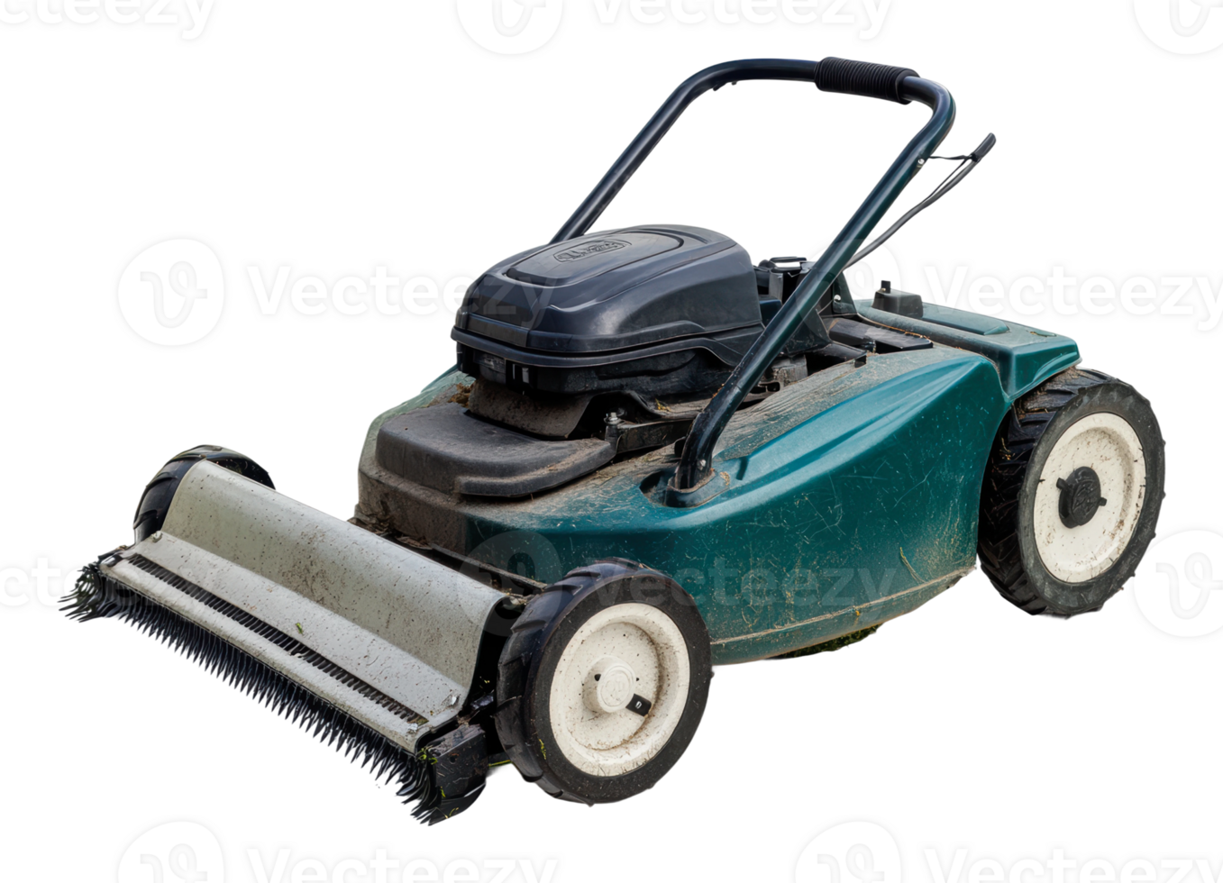 Lawn mower parked after maintenance work png