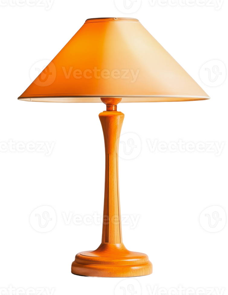Bright orange table lamp enhances room decor png