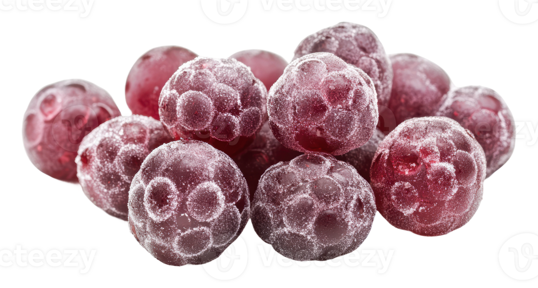 Frozen red berries on a white background png