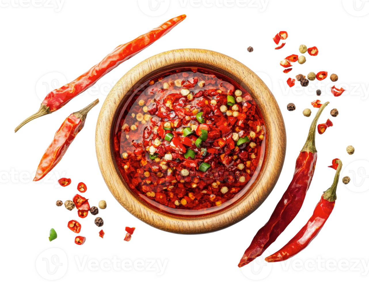 Spicy chili sauce with red peppers and spices png