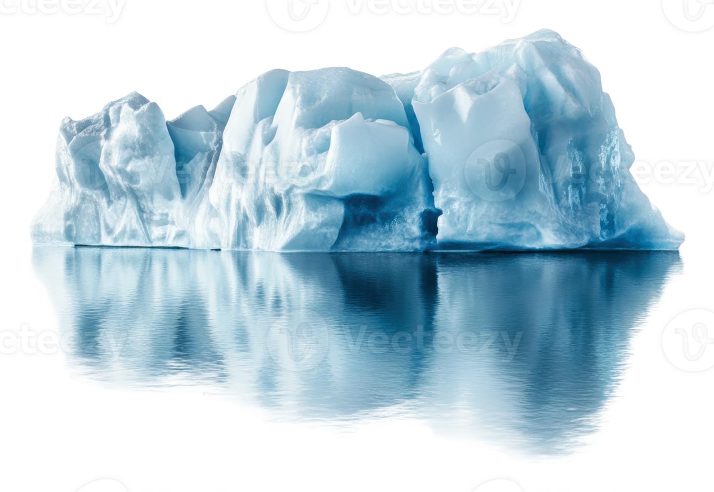 Massive glacier floating in calm blue waters png