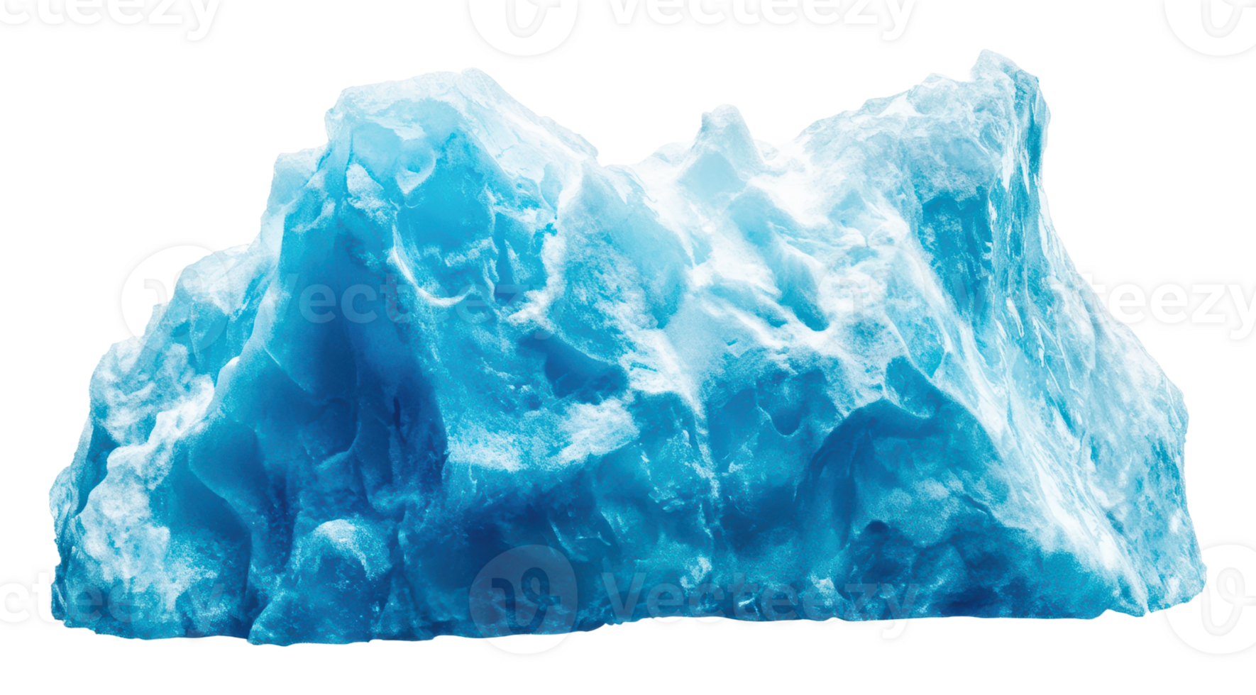 Vibrant blue ice sculpture on display outdoors png