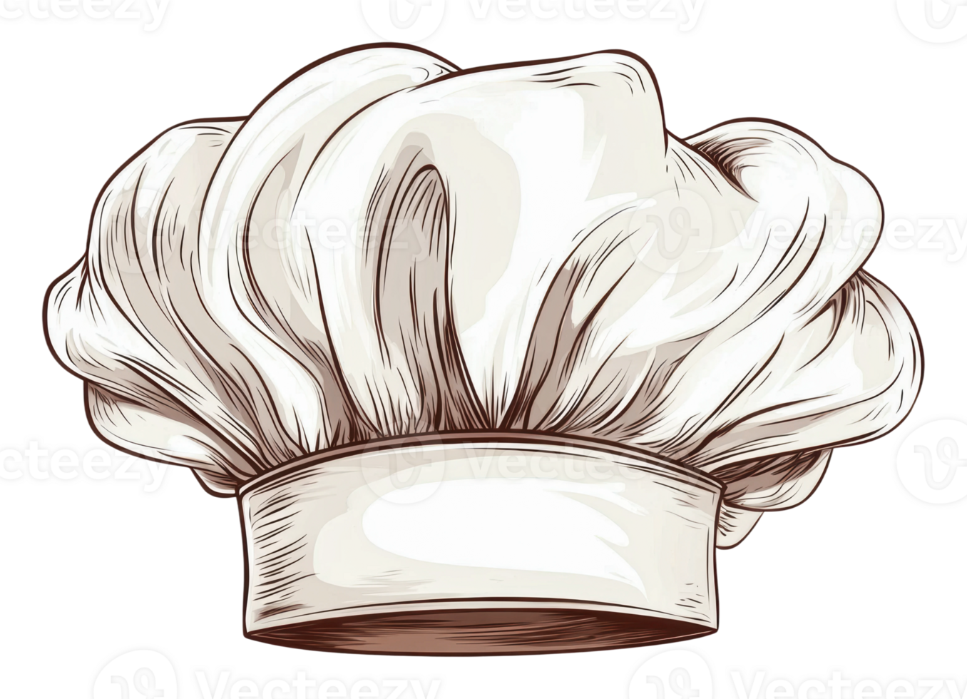 Chef hat with detailed design in classic style png