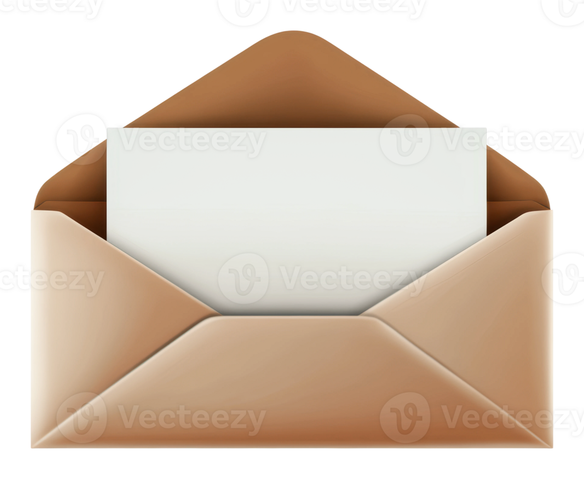 Envelope holding a blank card ready for writing png