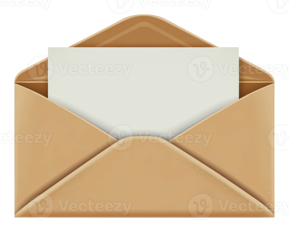 Stylish envelope with blank letter inside png