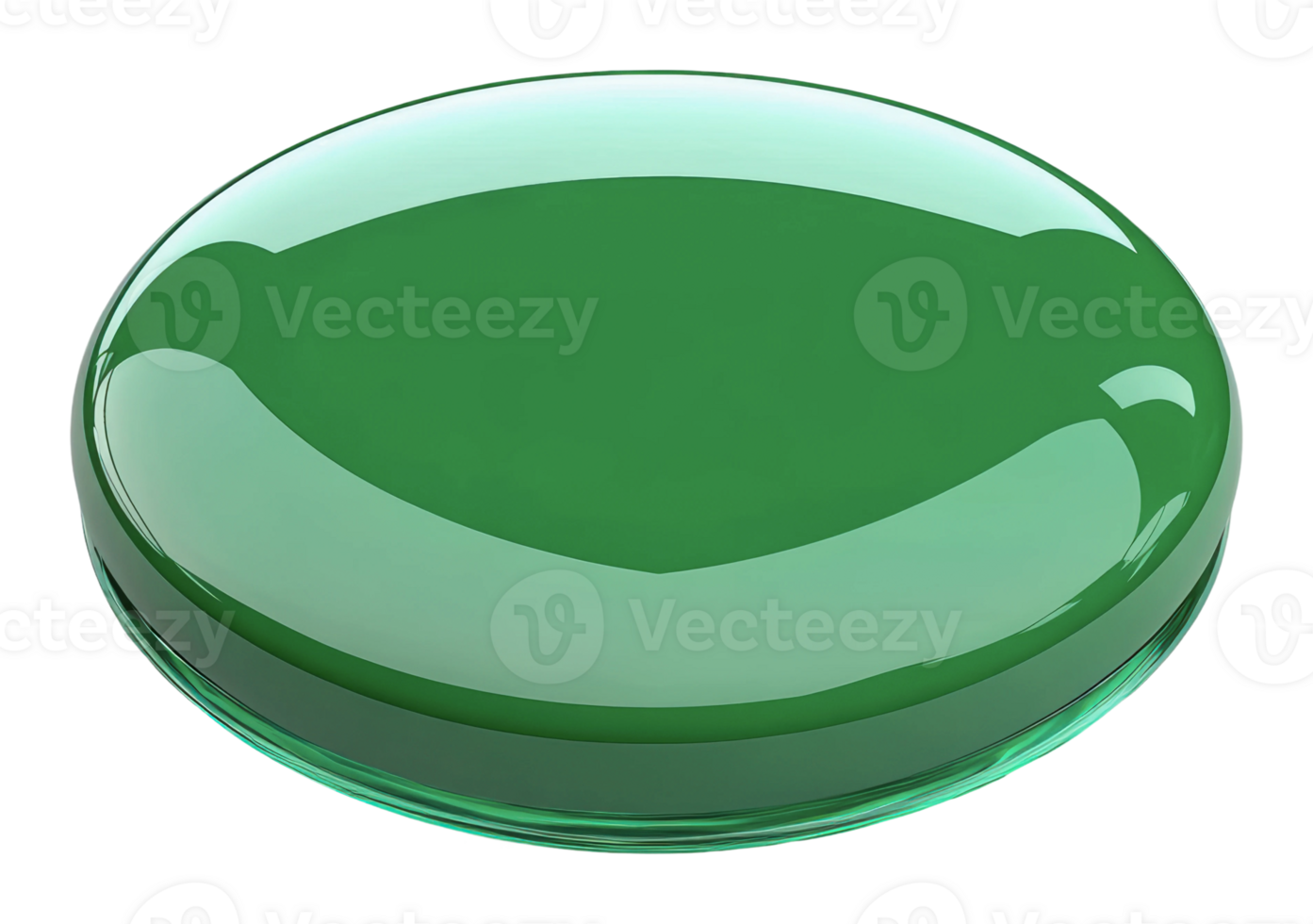 Green round object with smooth surface and shine png