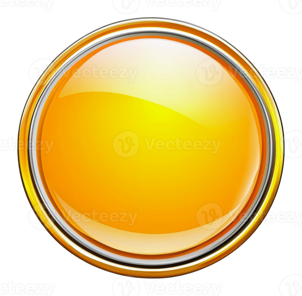 Bright circular button with glossy finish png