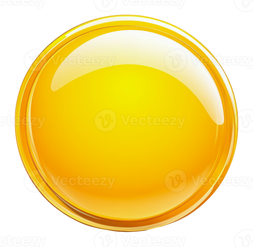 Clear yellow round object with shiny surface png