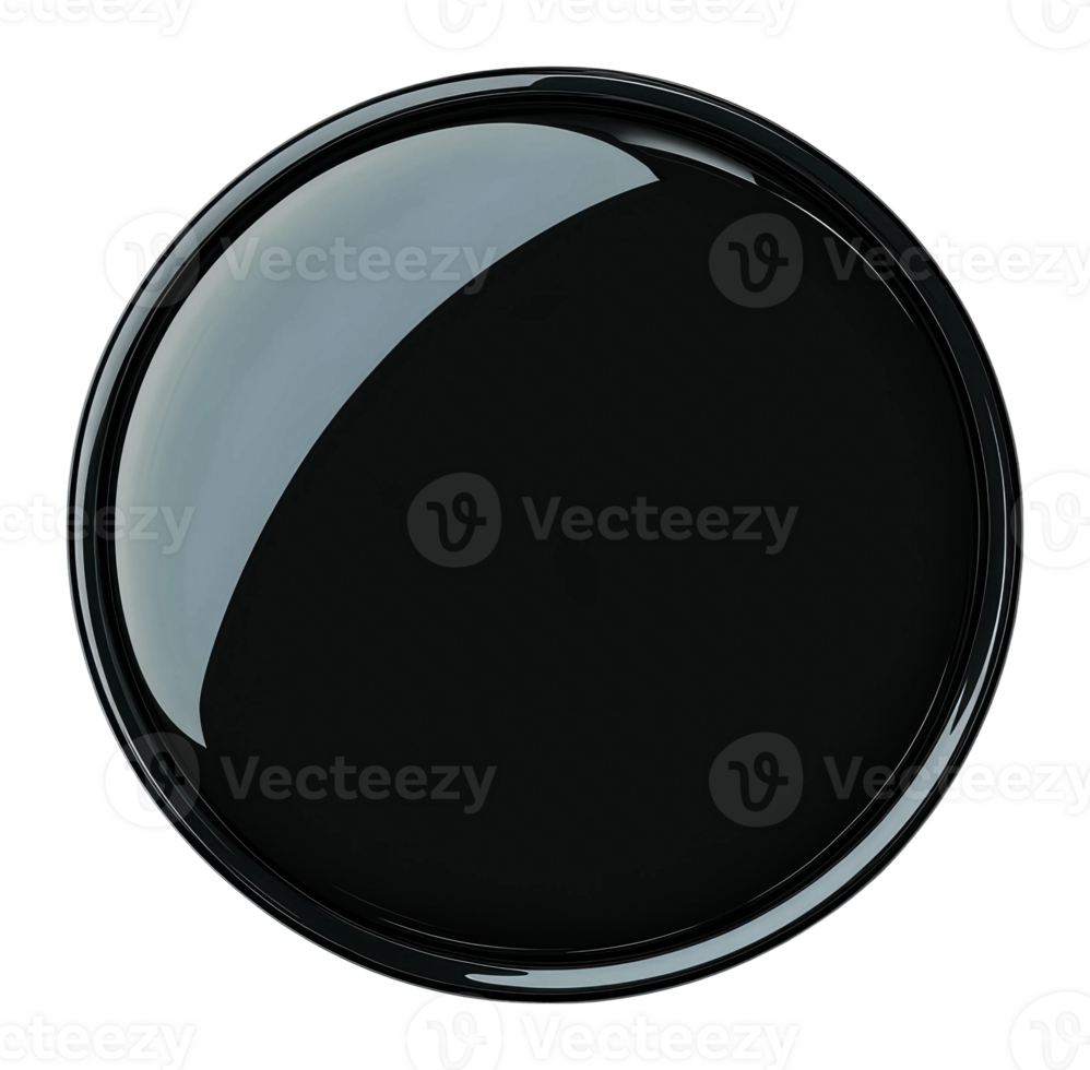 Deep glossy black paint in a round container png