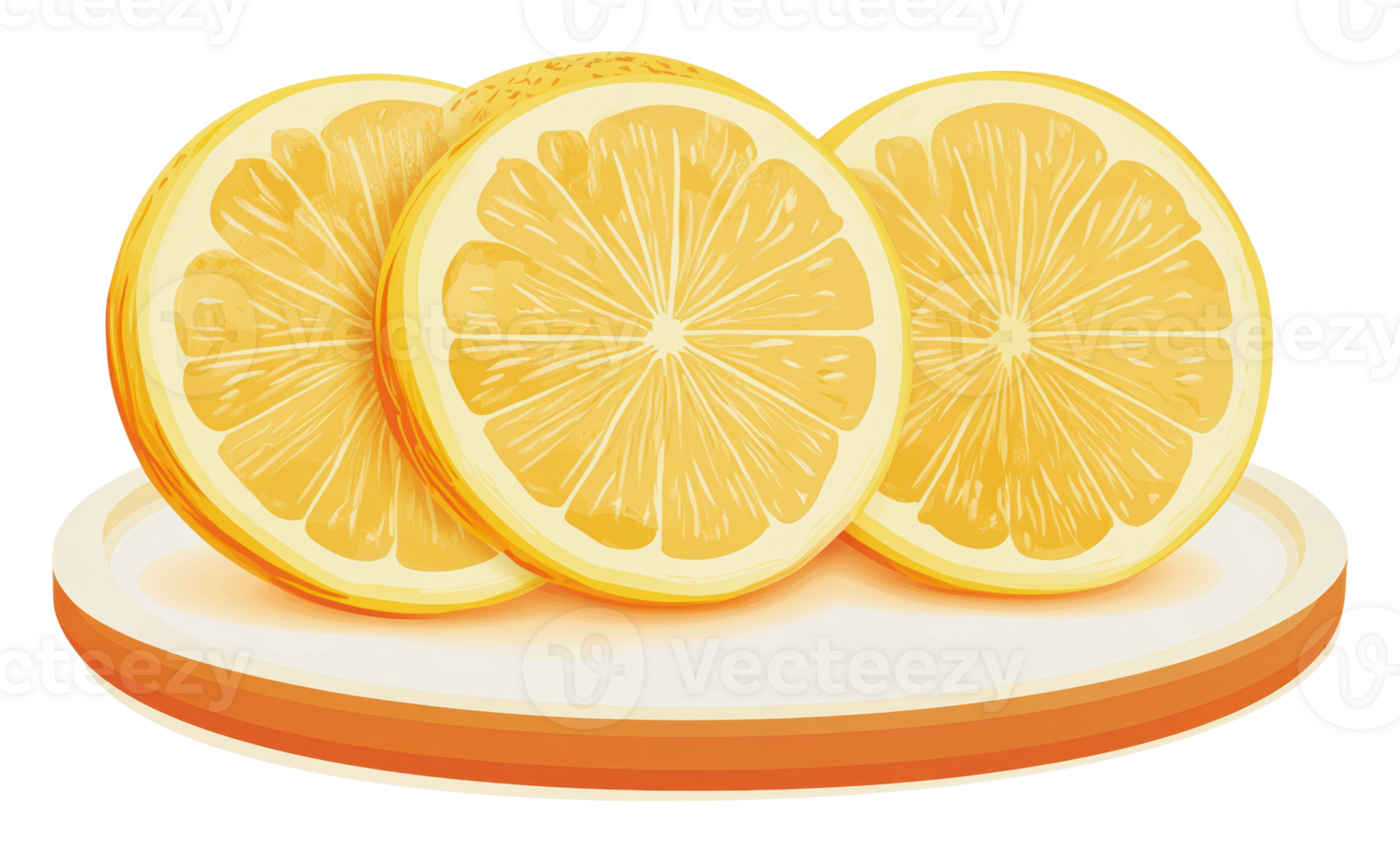 Fresh lemon slices arranged on a cutting board png