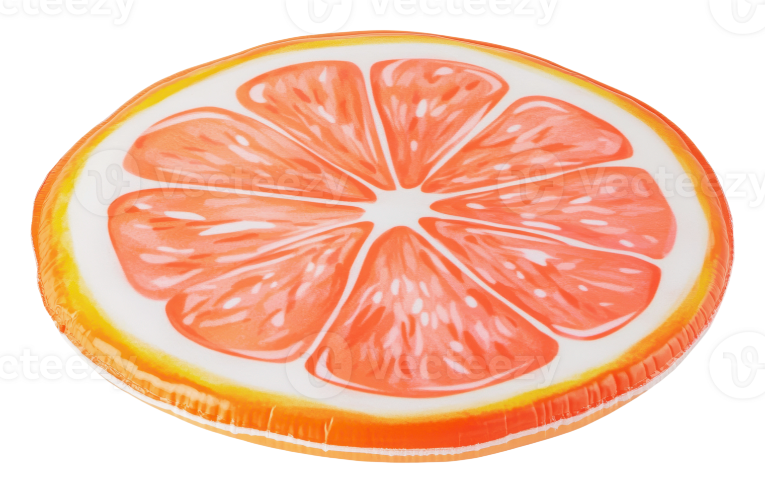 Inflatable citrus slice pillow for beach fun png