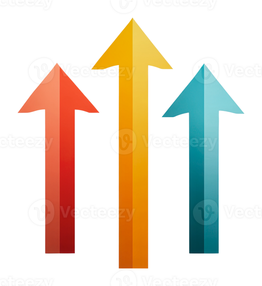 Colorful arrows representing growth and progress png