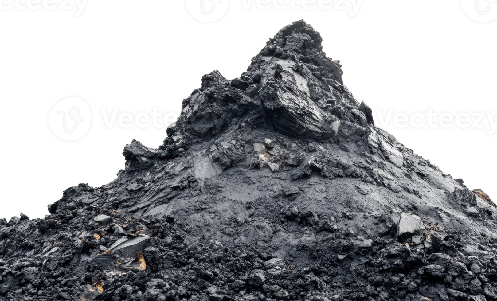 Sharp peak of dark volcanic rock png