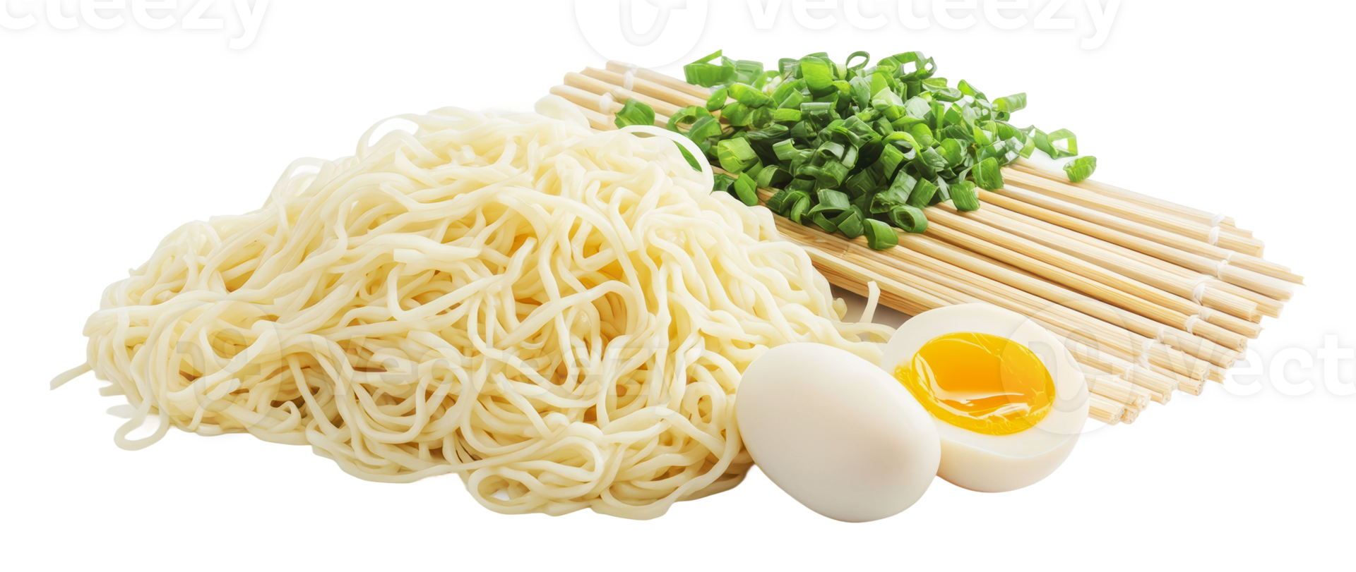 Delicious ingredients for a homemade ramen dish png