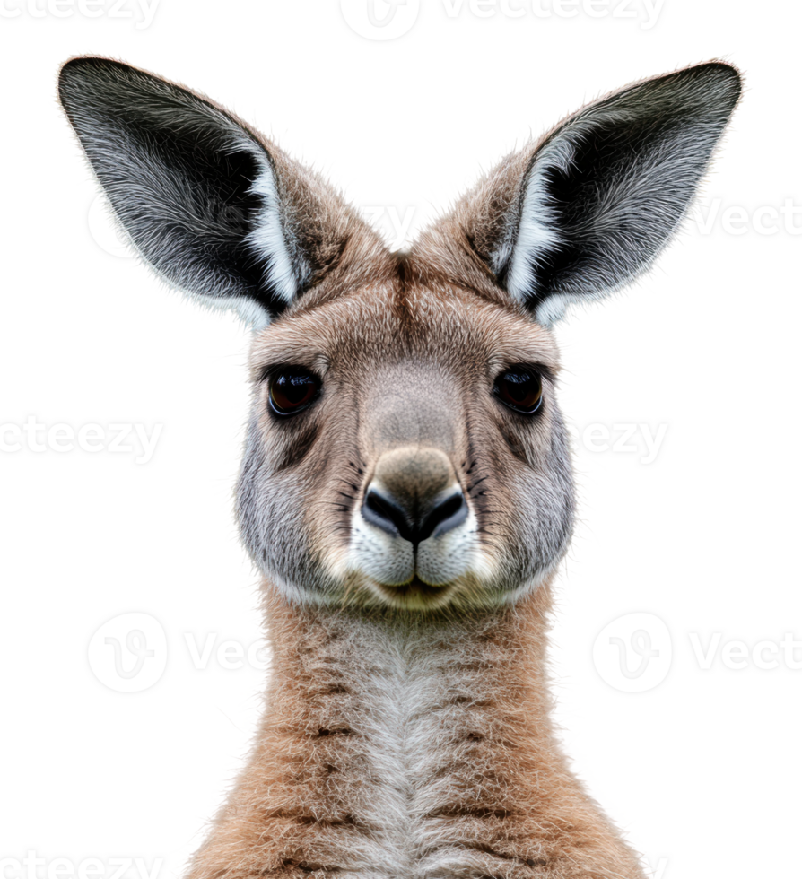 Kangaroo portrait against a plain background png