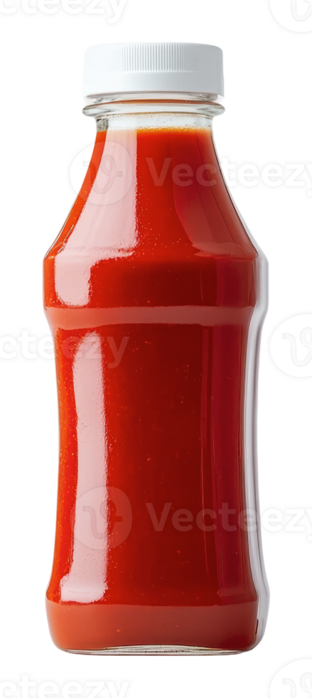 Bottle of red sauce on a plain background png