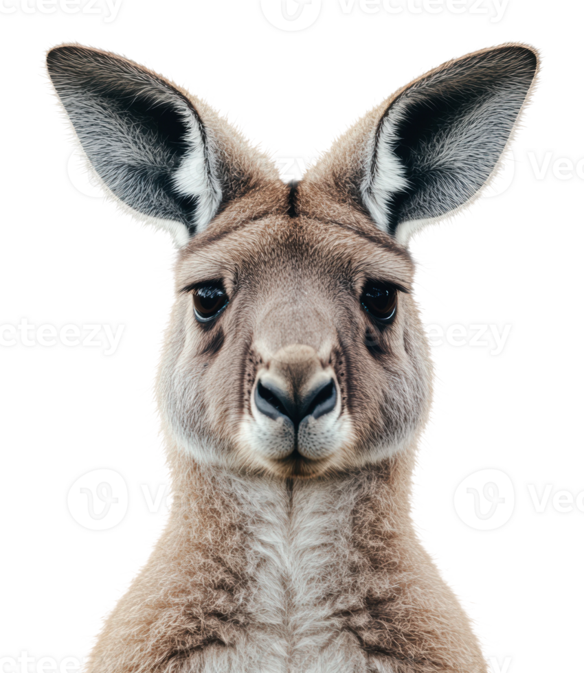 Kangaroo portrait with vibrant expression png