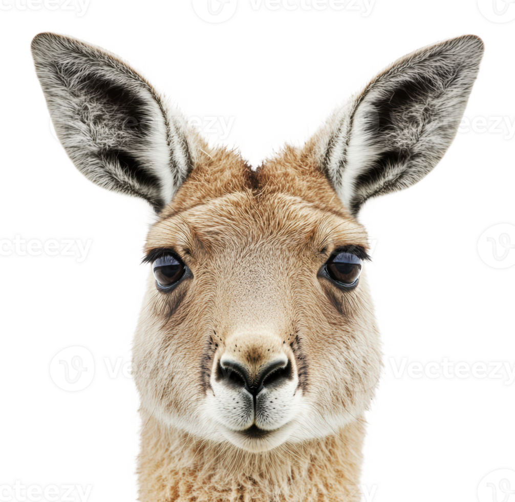 Portrait of a kangaroo with striking features png