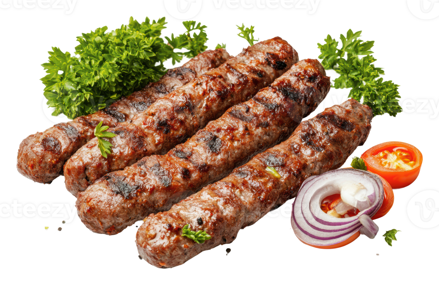 Kebabs with veggies and herbs png