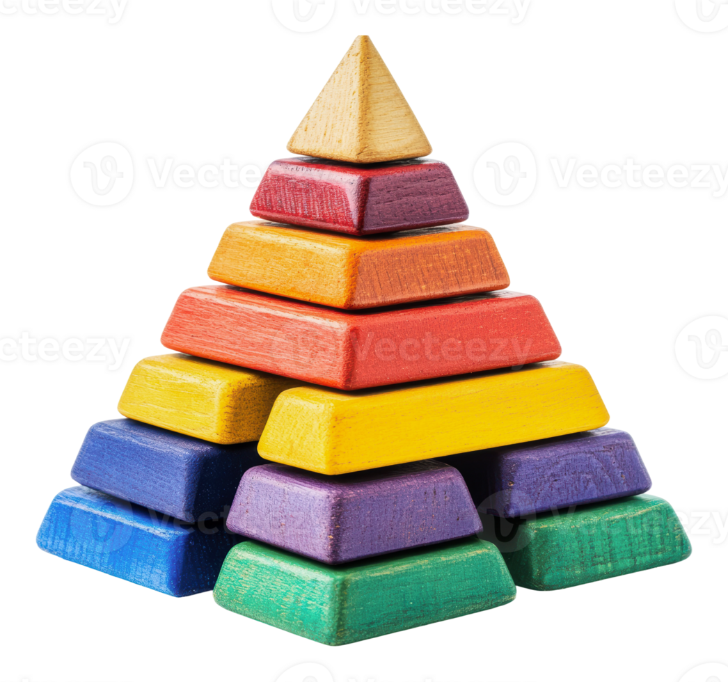 Colorful pyramid toy boosts creativity png