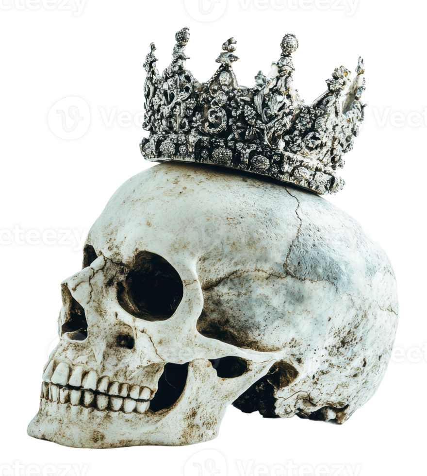 Crowning skull displayed with intricate crown png