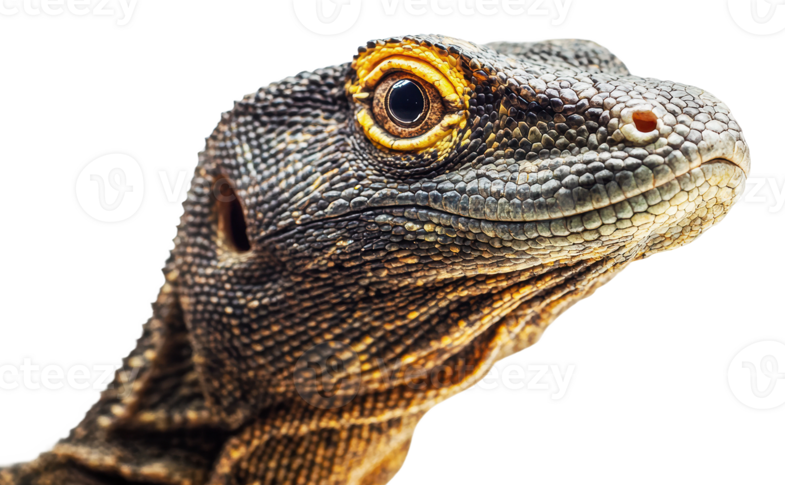 Close-up view of a lizard with textured skin png