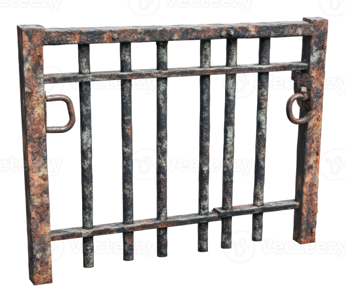 Decorative wrought iron gate with vintage charm png