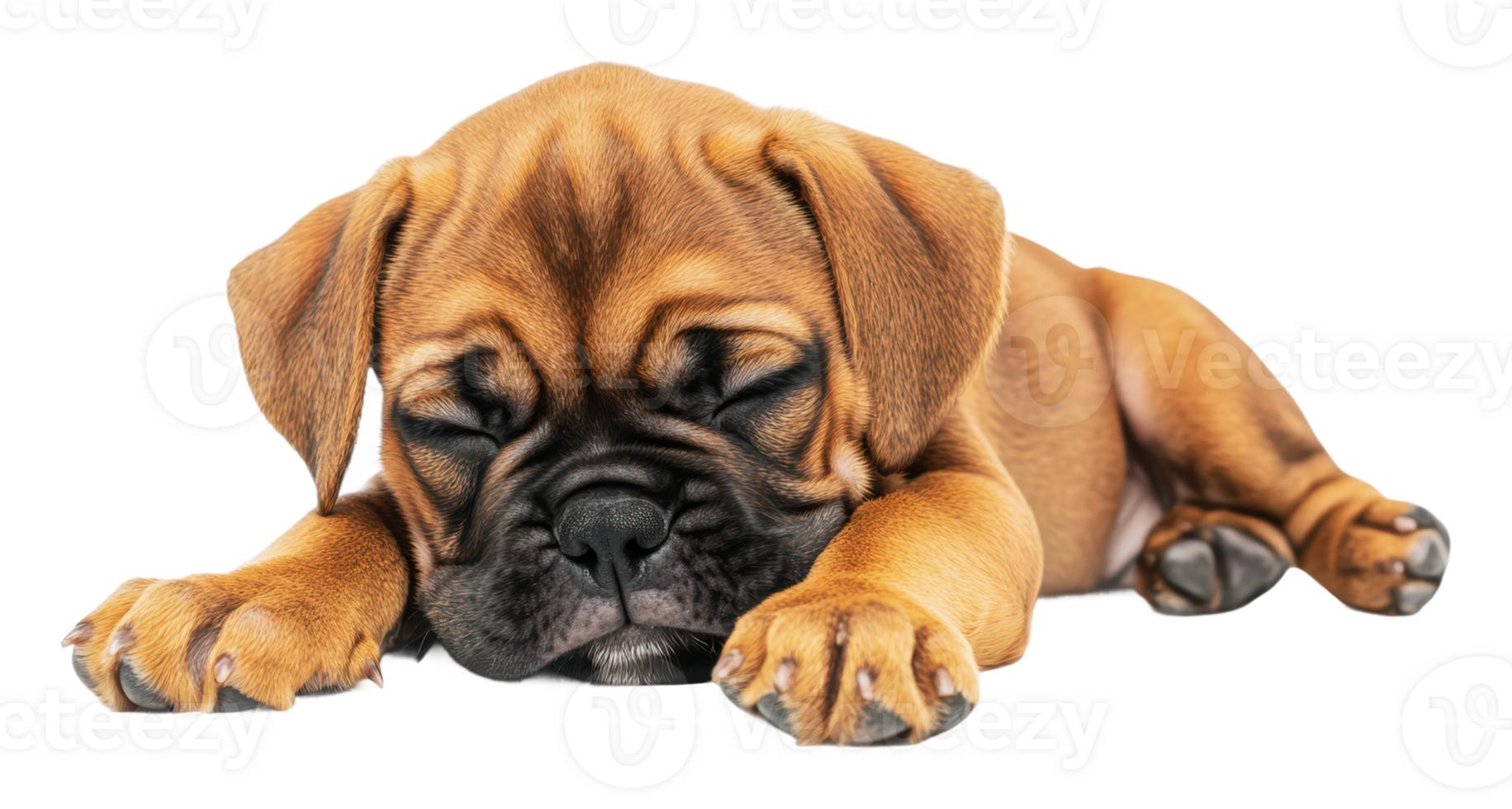 Puppy sleeping on white background png