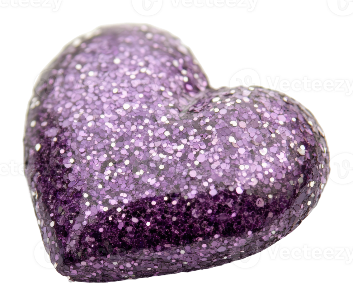 Purple glitter heart showcasing creativity and fun png