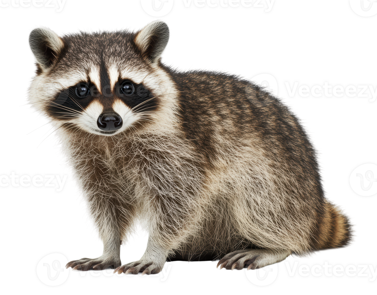 Curious raccoon gazes at viewer png
