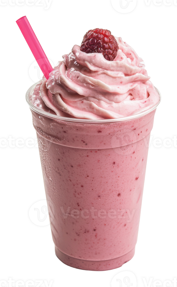 Refreshing raspberry smoothie in a clear cup png