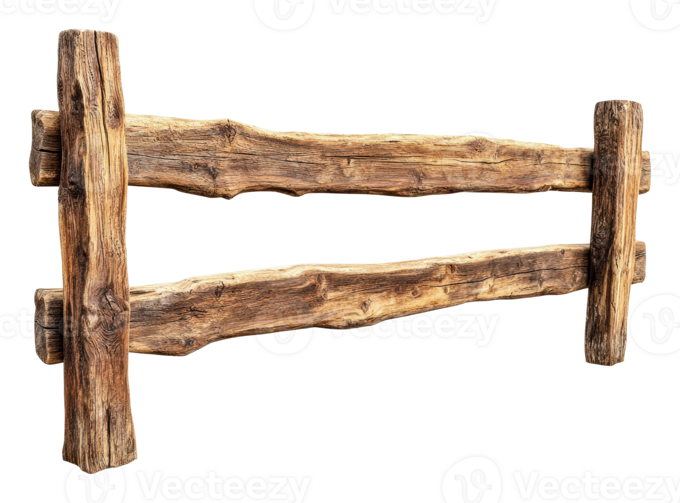 Rustic wooden fence in a rural setting png