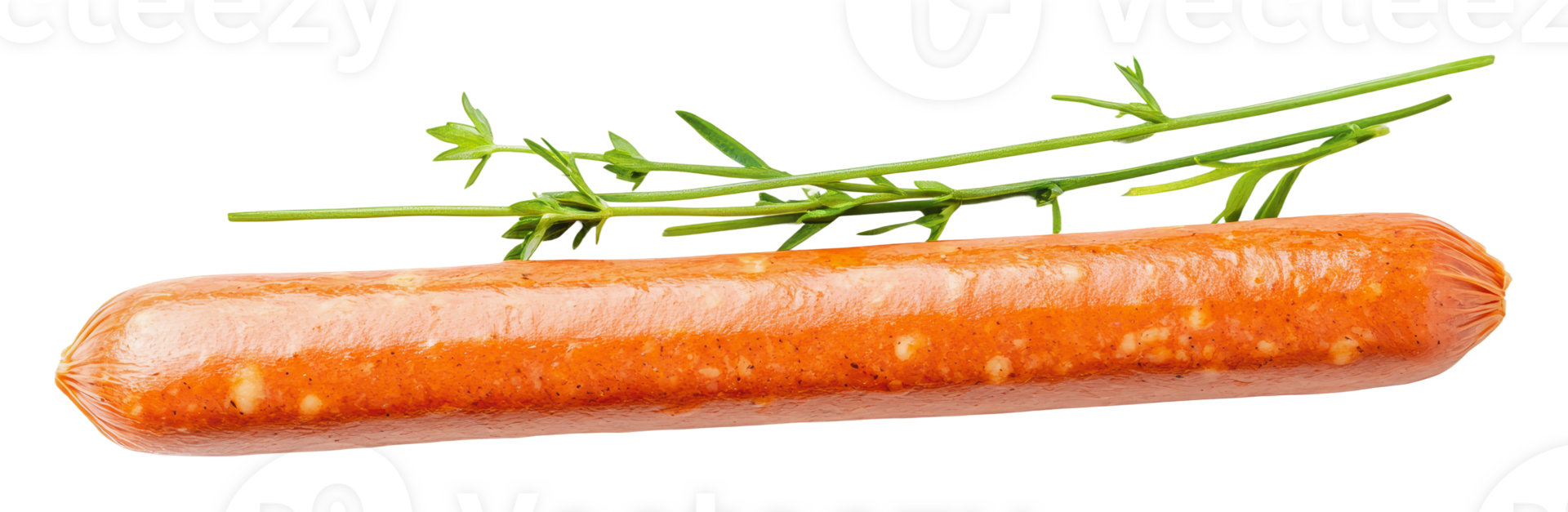 Sausage with fresh herbs on a white background png