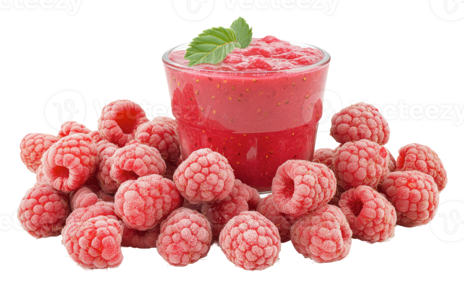Refreshing raspberry smoothie with fresh berries png