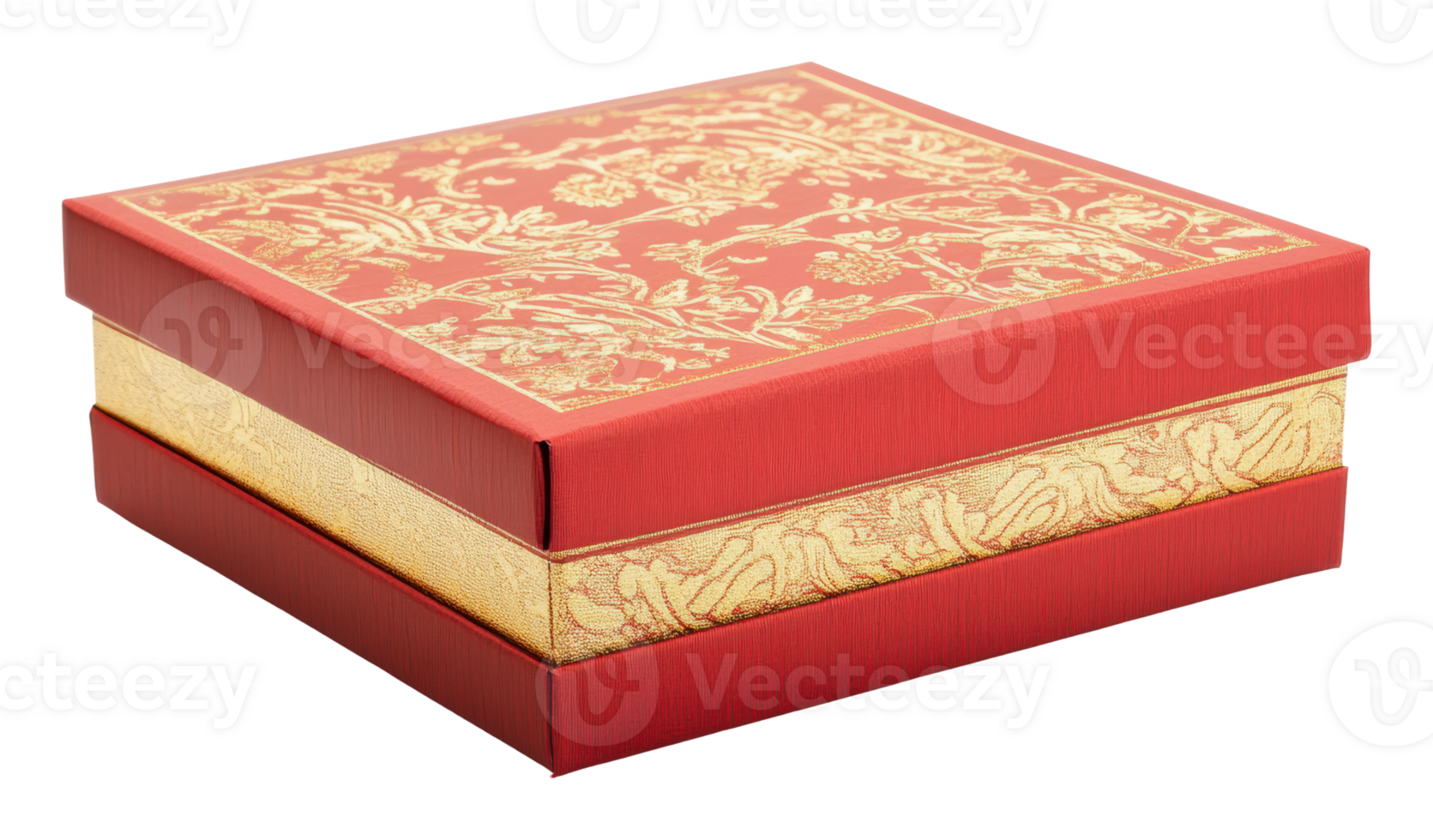 Elegant red decorative box with gold accents png