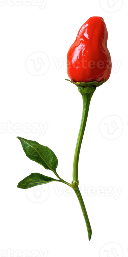 Unique red chili resembling a rose flower png