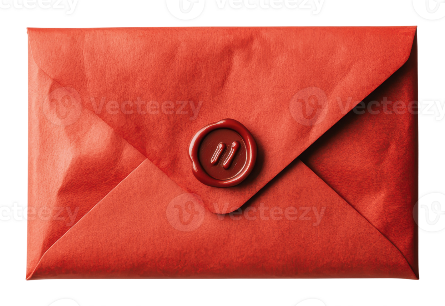 Elegant red envelope sealed with wax png