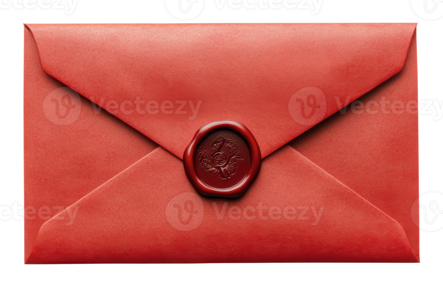 Elegant red envelope with wax seal png