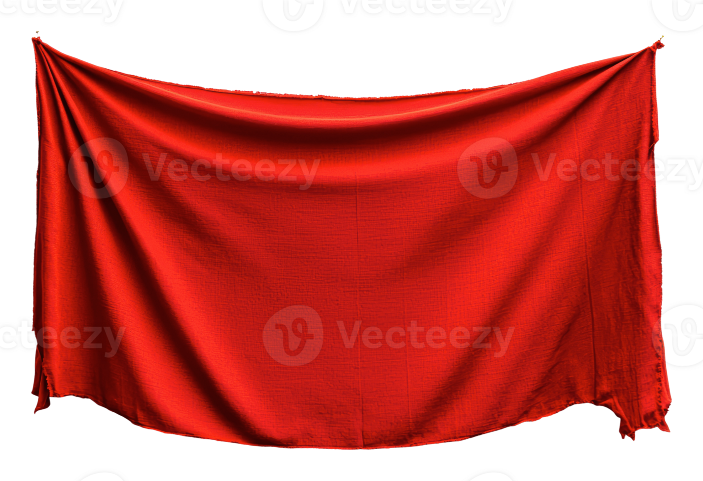Bright red fabric draped elegantly in a display png
