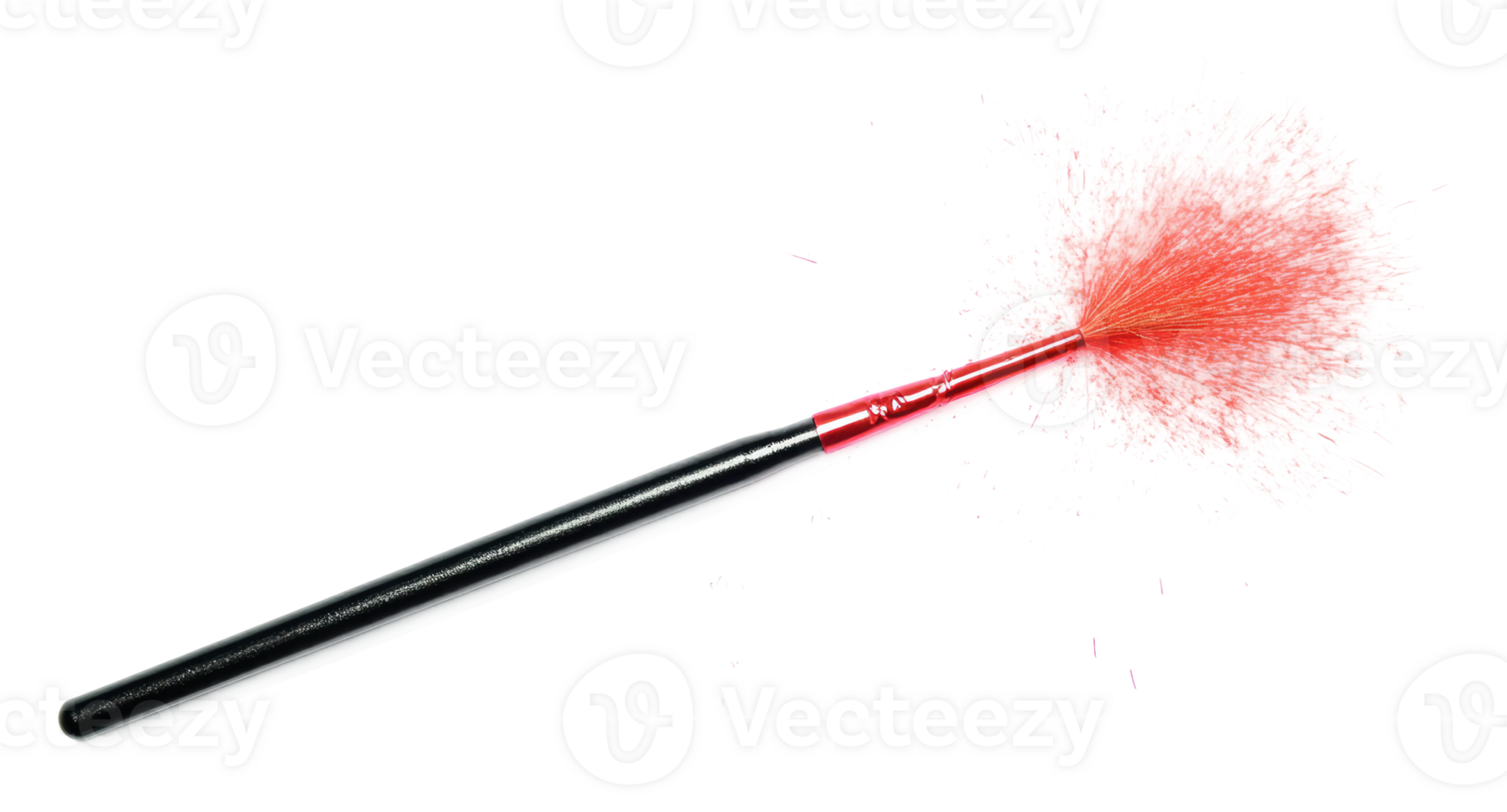 Colorful feather duster with a long handle png