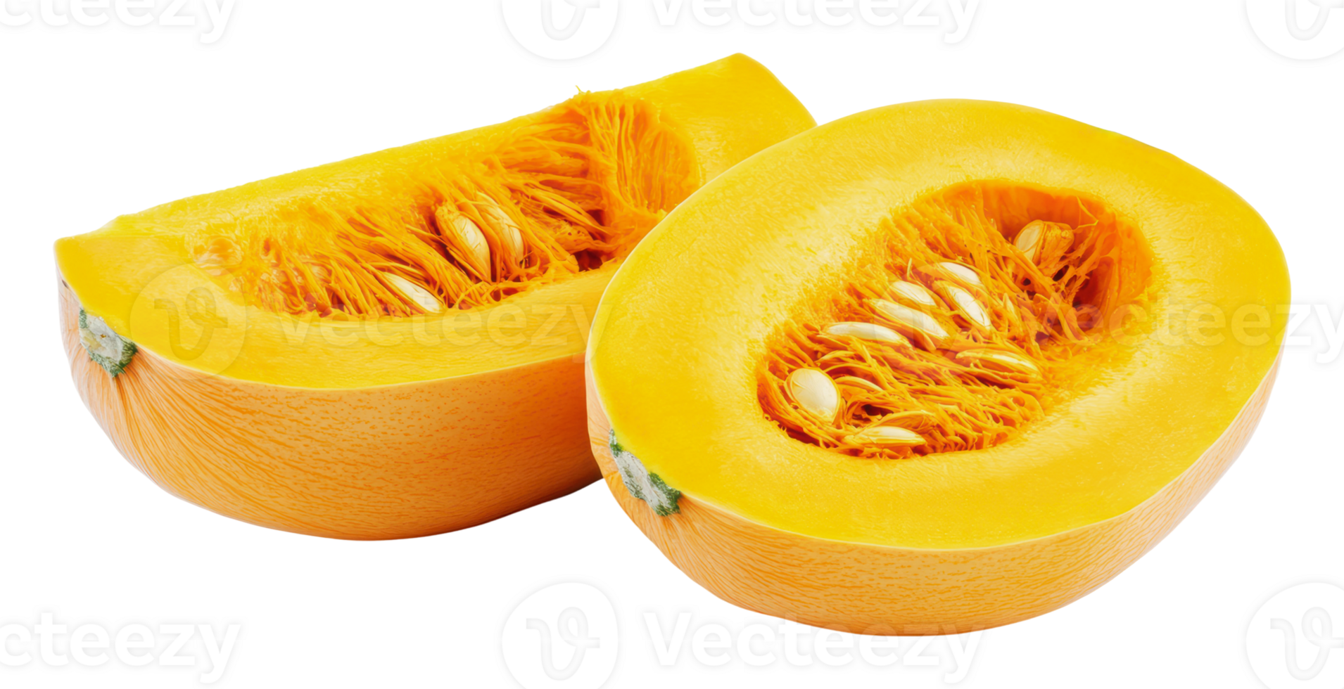 Sliced butternut squash on a white background png