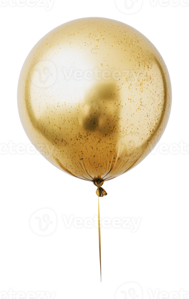 Golden balloon floating in a festive atmosphere png
