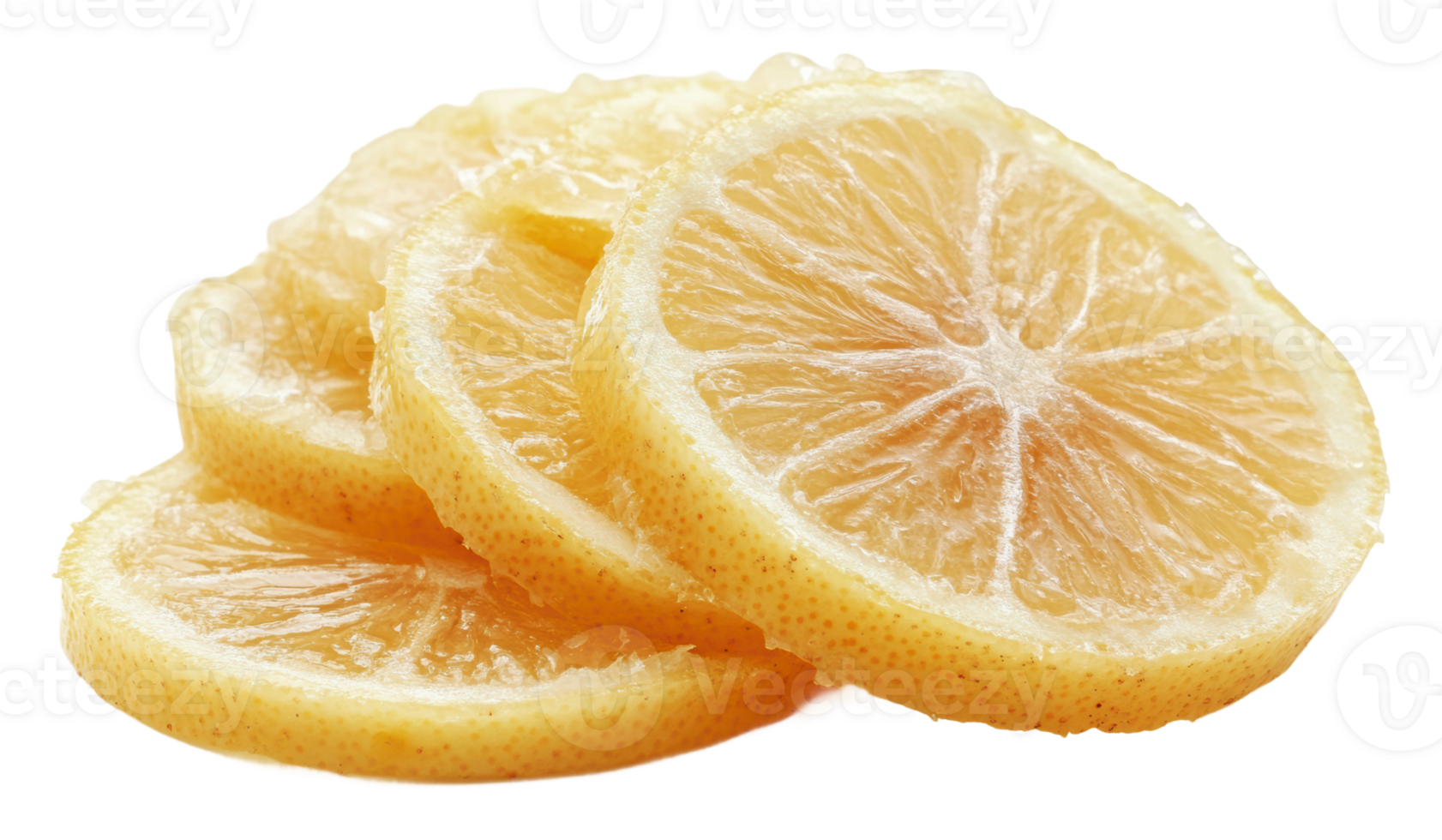 Vibrant yellow sliced lemon texture png